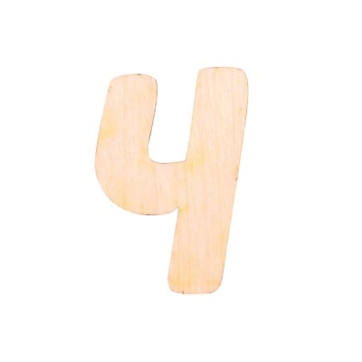 Деко фигурка буква "Ч", дърво, 28 mm