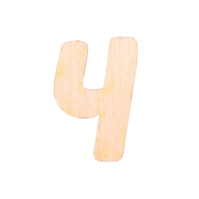Деко фигурка буква "Ч", дърво, 50 mm
