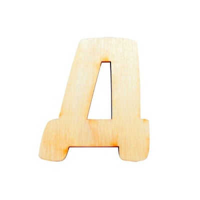 Деко фигурка буква "Д", дърво, 19 mm