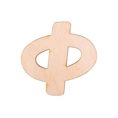 Деко фигурка буква "Ф", дърво, 50 mm