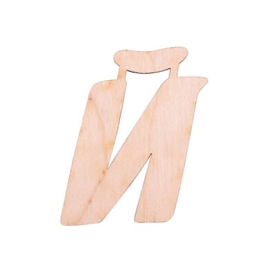 Деко фигурка буква "Й", дърво, 19 mm