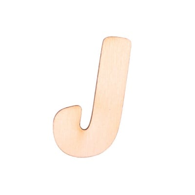 Деко фигурка буква "J", дърво, 19 mm