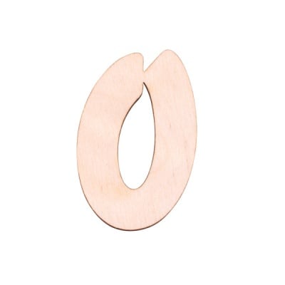 Деко фигурка буква "O", дърво, 19 mm