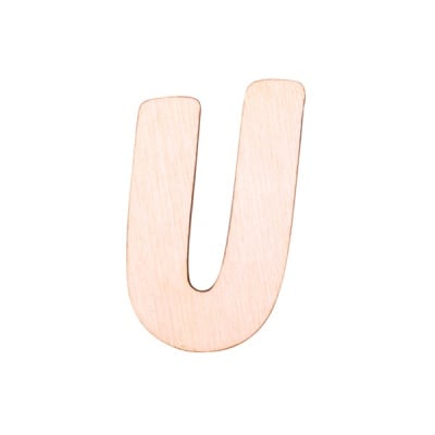 Деко фигурка буква "U", дърво, 50 mm