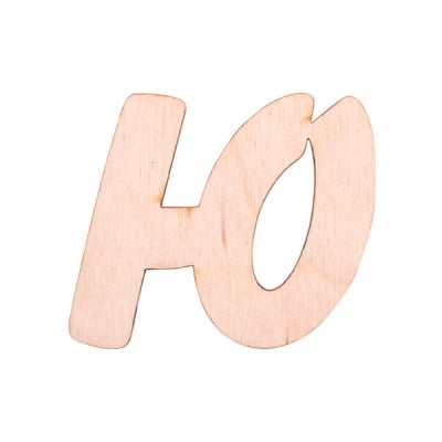 Деко фигурка буква "Ю", дърво, 50 mm