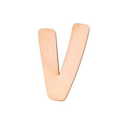 Деко фигурка буква "V", дърво, 19 mm