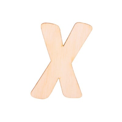 Деко фигурка буква "X", дърво, 28 mm