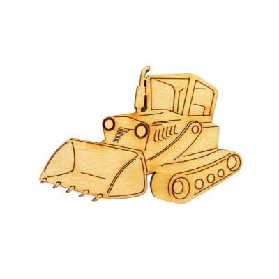 Деко фигурка булдозер, дърво, 60 mm