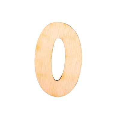 Деко фигурка цифра "0", дърво, 50 mm