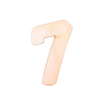 Деко фигурка цифра "7", дърво, 50 mm