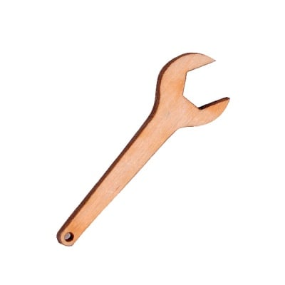 Деко фигурка гаечен ключ, дърво, 40 mm