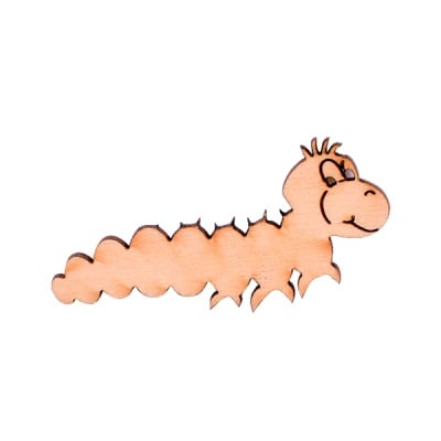 Деко фигурка гъсеница, дърво, 50 mm