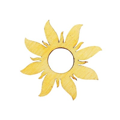 Деко фигурка греещо слънце, дърво, 22 mm