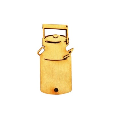 Деко фигурка кана за мляко, дърво, 50 mm