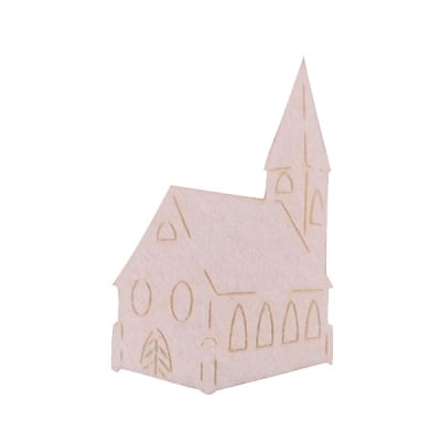 Деко фигурка катедрала, Filz, 40 mm, кремава