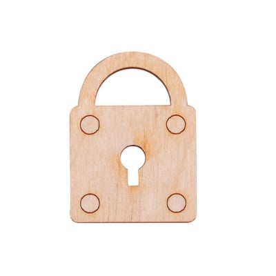 Деко фигурка квадратен катинар, дърво, 40 mm