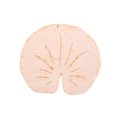 Деко фигурка лист на водна лилия, дърво, 100 mm