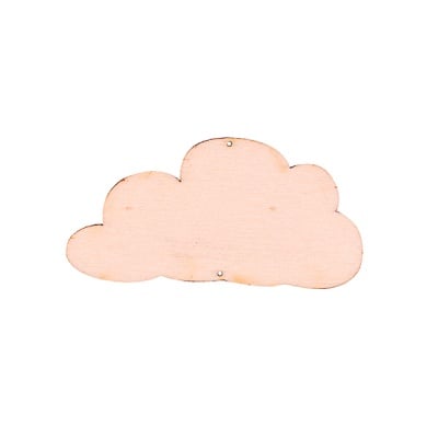 Деко фигурка облак, дърво, 60 mm