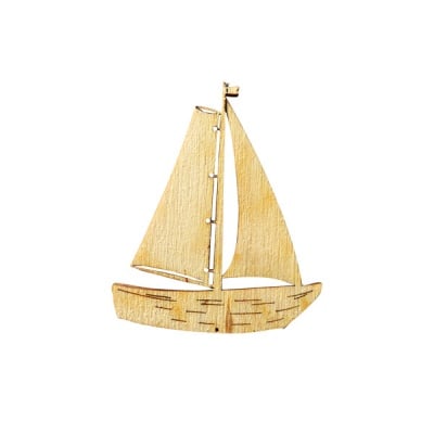 Деко фигурка платноходка, дърво, 50 mm