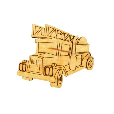 Деко фигурка пожарна, дърво, 60 mm