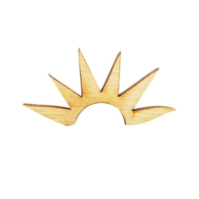 Деко фигурка половин слънце, дърво, 40 mm