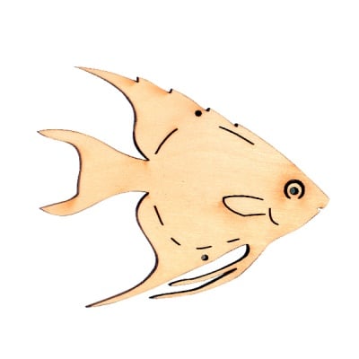 Деко фигурка рибка Discus, дърво, 60 mm