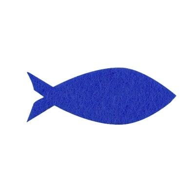 Деко фигурка рибка, Filz, 30 mm, турско синя