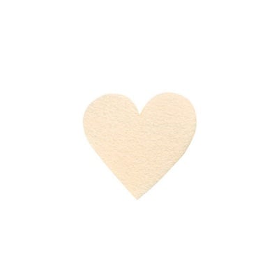 Деко фигурка сърце симетрично, Filz, 20 mm, кремаво