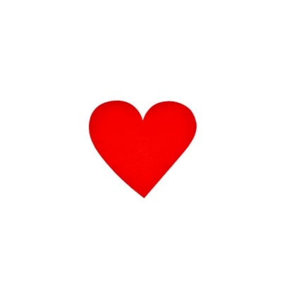 Деко фигурка сърце симетрично, Filz, 30 mm, червено