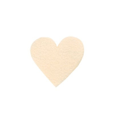 Деко фигурка сърце симетрично, Filz, 30 mm, кремаво
