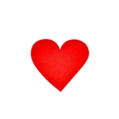 Деко фигурка сърце симетрично, Filz, 50 mm, червено