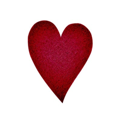 Деко фигурка сърце удължено, Filz, 160 mm, кафяво
