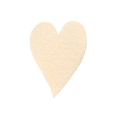 Деко фигурка сърце удължено, Filz, 160 mm, кремаво