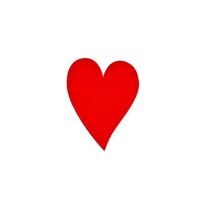 Деко фигурка сърце удължено, Filz, 40 mm, червено