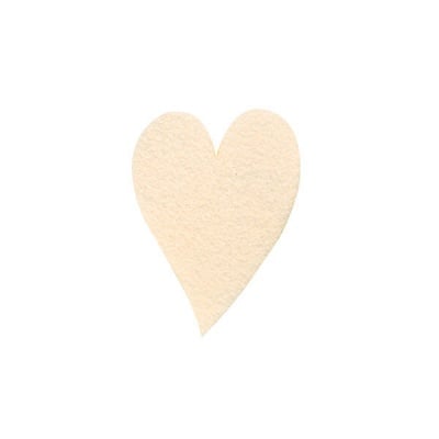 Деко фигурка сърце удължено, Filz, 60 mm, кремаво