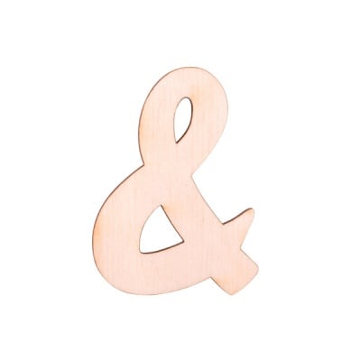 Деко фигурка символ "&", дърво, 50 mm