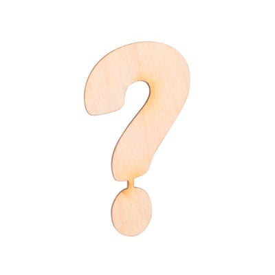 Деко фигурка символ "?", дърво, 50 mm