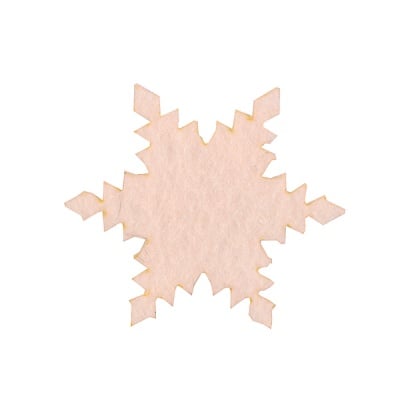 Деко фигурка снежинка. Filz. 40 mm. кремава