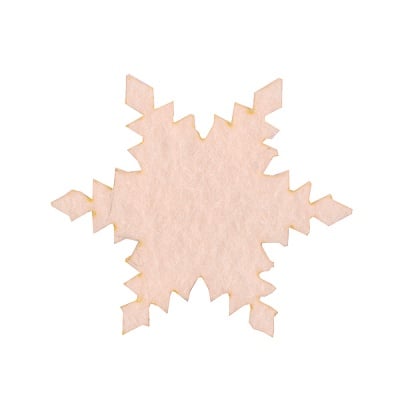 Деко фигурка снежинка, Filz, 50 mm. кремава