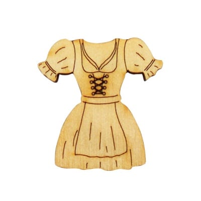 Деко фигурка тиролска рокля, дърво, 20 mm