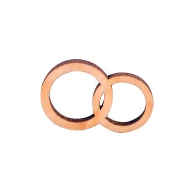 Деко фигурка венчални халки, дърво, 20 mm