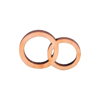 Деко фигурка венчални халки, дърво, 30 mm