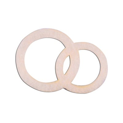 Деко фигурка венчални халки, Filz, 30 mm, кремави