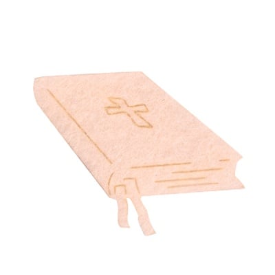 Деко фигурка затворена книга, Filz, 40 mm, кремава