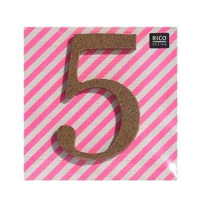 Декоративен символ RicoDesign, "5", MDF, 4,1x2,7 cm