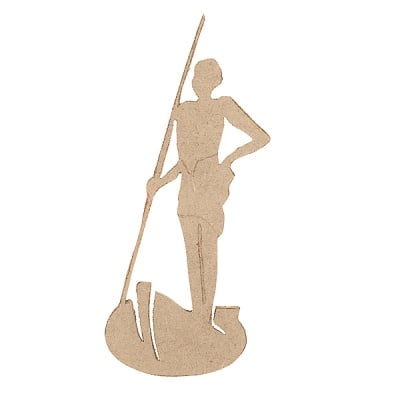 Декоративна фигура RicoDesign, АФРИКАНЕЦ С КОПИЕ, MDF, 15/6/0.5 cm