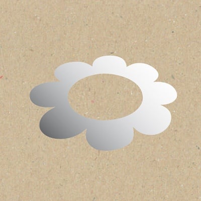 Декоративна фигура RicoDesign, ЦВЯТ С ГОЛЯМ ОТВОР, SILVER, 5.5/8.5 cm