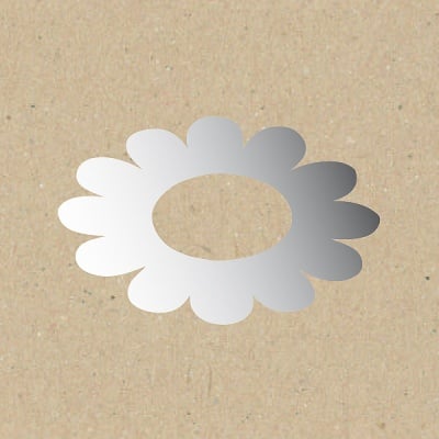 Декоративна фигура RicoDesign, ЦВЯТ С СРЕДЕН ОТВОР, SILVER, 5.5/5.5 cm