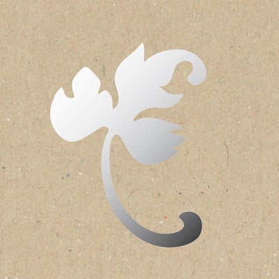 Декоративна фигура RicoDesign, ДЕСЕН ЛИСТ, SILVER, 6.5/8.5 cm