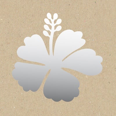 Декоративна фигура RicoDesign, ГОЛЯМ ХИБИСКУС ЦВЯТ, SILVER, 7/3 cm